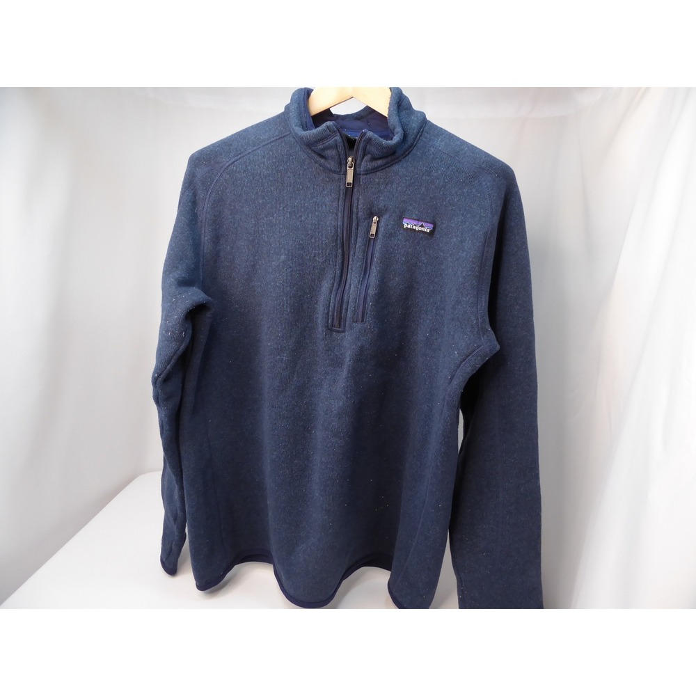 Patagonia Better Sweater Men's XL Navy Blue Heather 1/4 Zip Pullover Jacket